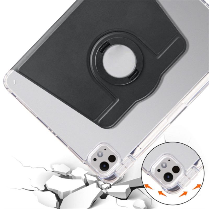 Etui iPad Pro 13 (2025) Roterende Stativ Og Avtakbar Gjennomsiktig Bakside