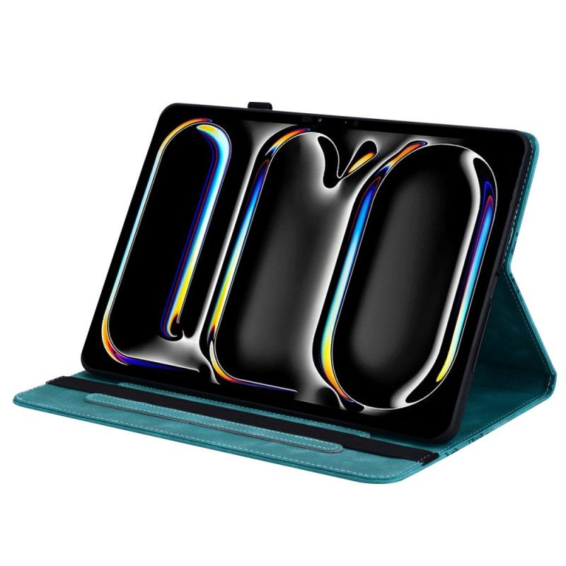 Etui Til iPad Pro 13 (2025) Hjertemønster I Semsket Skinn