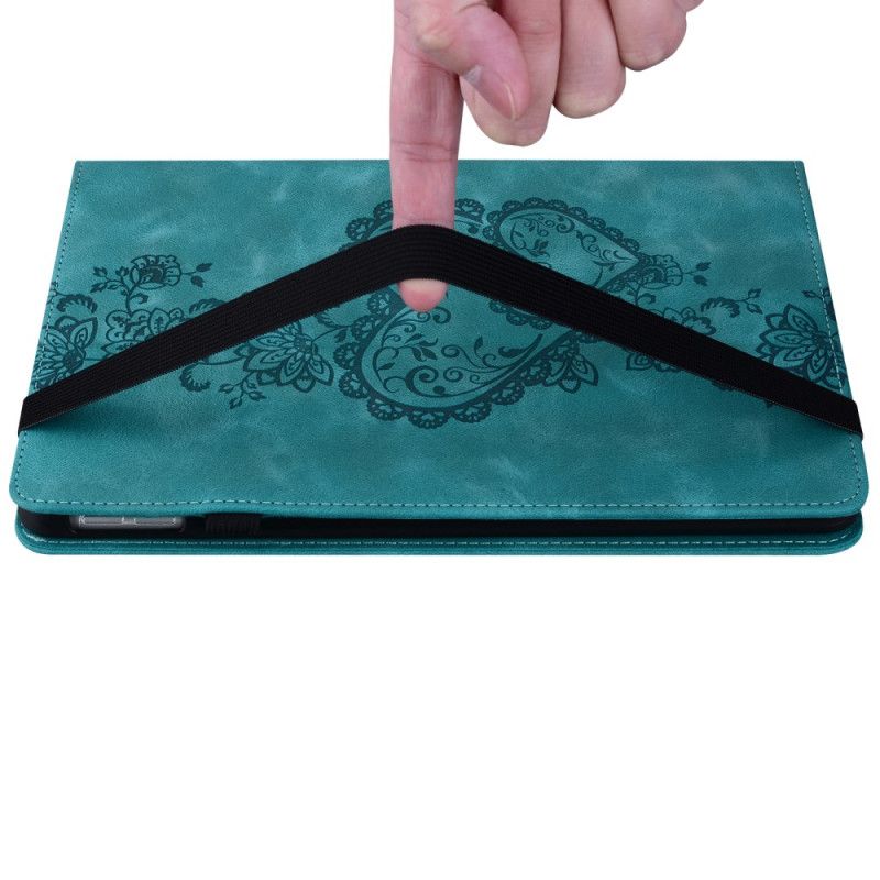 Etui Til iPad Pro 13 (2025) Hjertemønster I Semsket Skinn