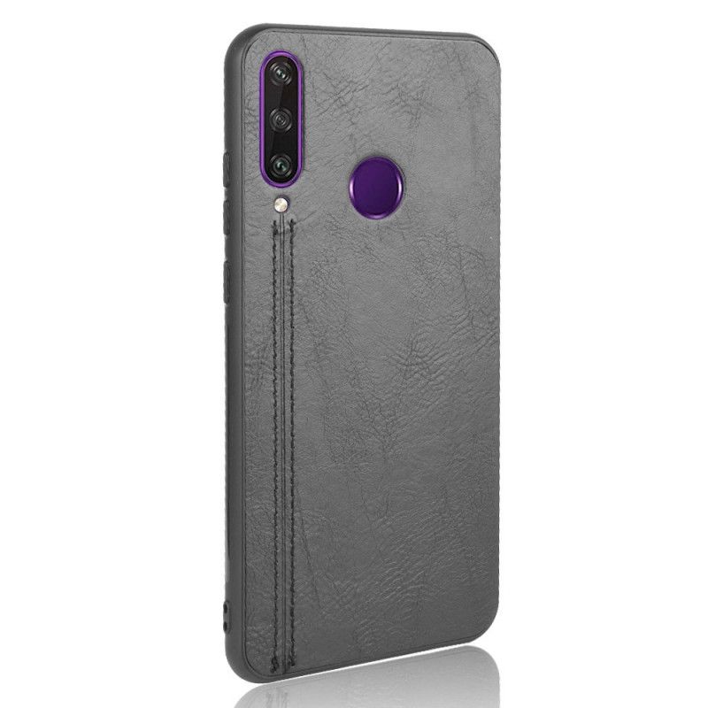 Deksel for Huawei Y6p Svart Sydd Skinneffekt