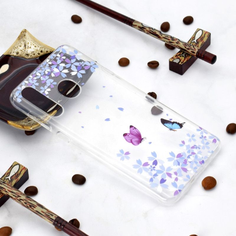 Deksel Huawei Y6p Gjennomsiktige Sommerfugler Og Blomster