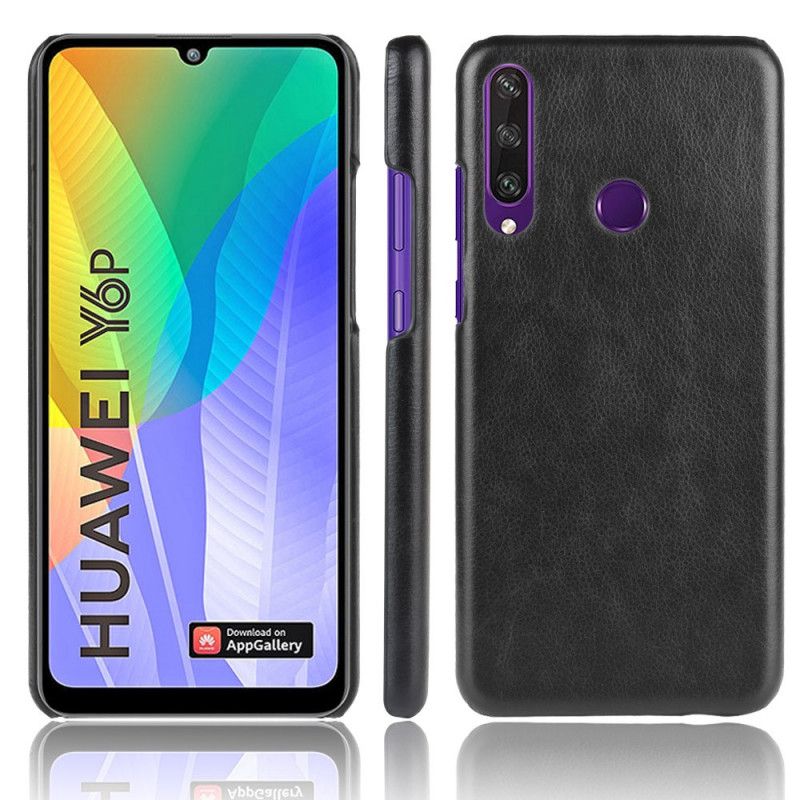 Deksel Huawei Y6p Svart Ytelse Lychee-Effekt Beskyttelse
