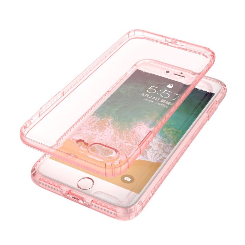 Deksel for iPhone 7 Plus / 8 Plus Svart Gjennomsiktige Leeu-Beskyttelsesputer