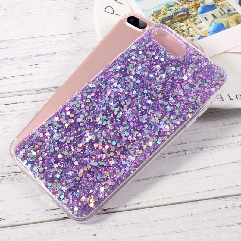 Deksel iPhone 7 Plus / 8 Plus Magenta Premium Glitter
