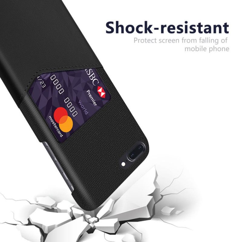 Deksel iPhone 7 Plus / 8 Plus Svart Ksq Kortholder Anti-fall