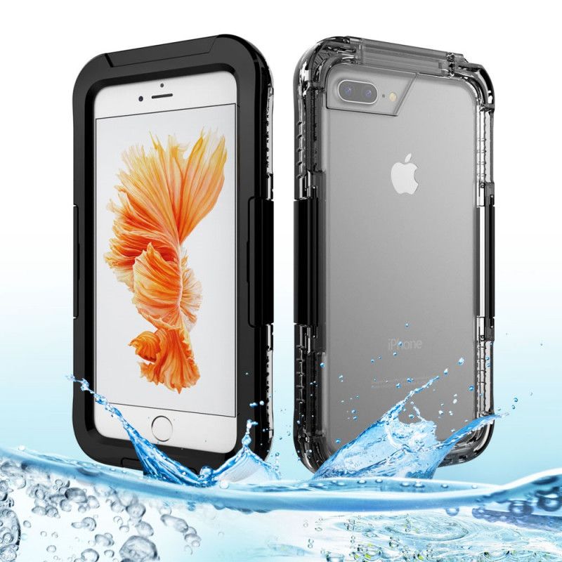 Deksel iPhone 7 Plus / 8 Plus Svart Vanntett Berøringsskjerm