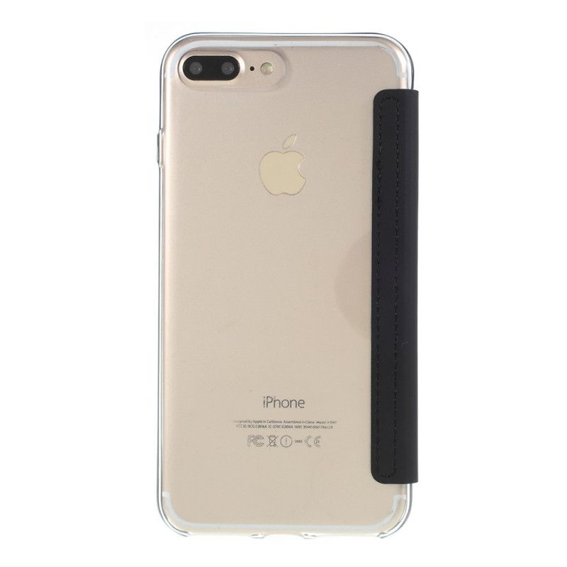 Folio Deksel iPhone 7 Plus / 8 Plus Svart Speil Og Skinneffekt