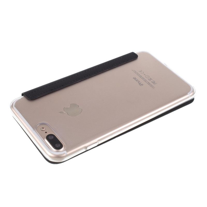 Folio Deksel iPhone 7 Plus / 8 Plus Svart Speil Og Skinneffekt