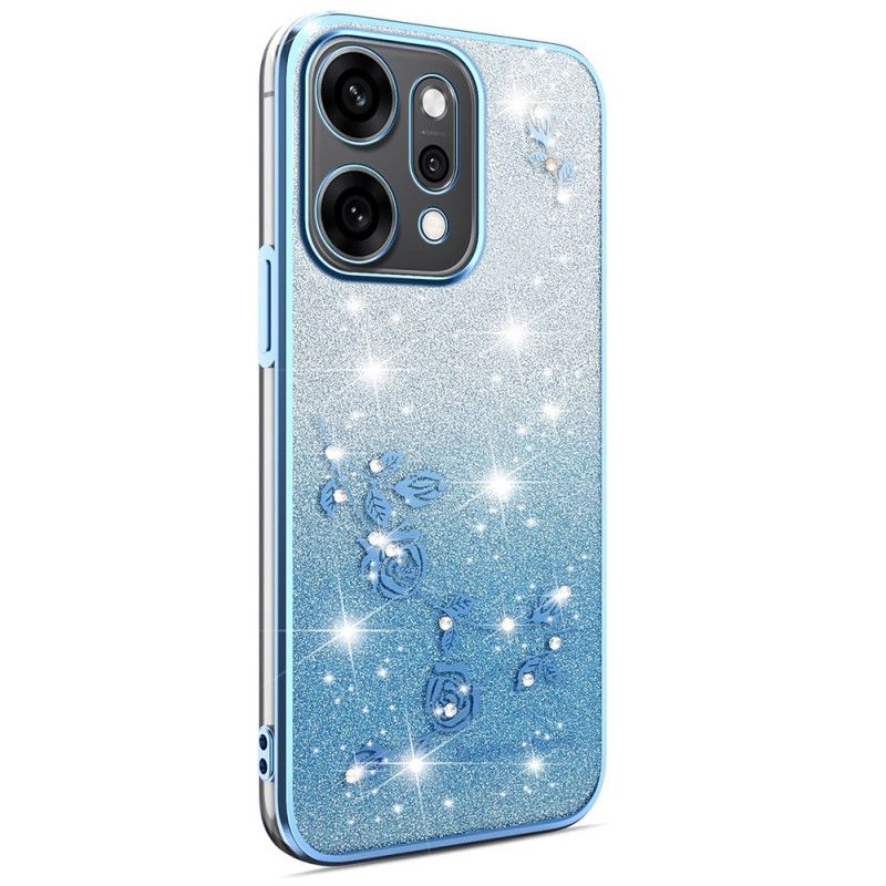 Deksel Til Oppo Reno 14 Pro 5g Blomster Og Strass