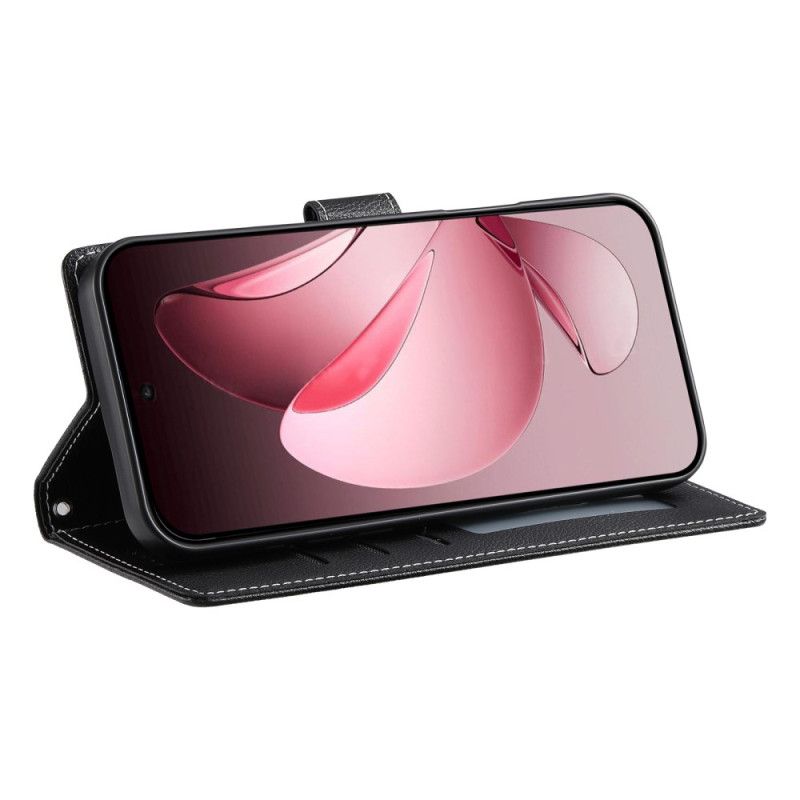 Folio Deksel Oppo Reno 14 Pro 5g Ensfarget Skinneffekt Beskyttelse Deksel