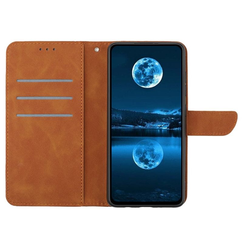 Lærdeksel Folio Deksel Oppo Reno 14 Pro 5g Mobildeksel Linjer Og Striper