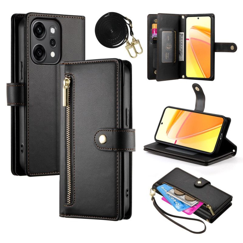 Lærdeksel Folio Deksel Oppo Reno 14 Pro 5g Stropp Og Skulderstropp