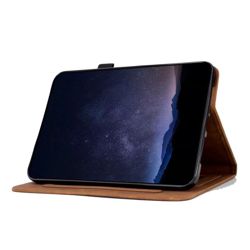 Folio Deksel Samsung Galaxy Tab S11 Blomster- Og Sommerfugleffekt I Semsket Skinn Beskyttelse Deksel