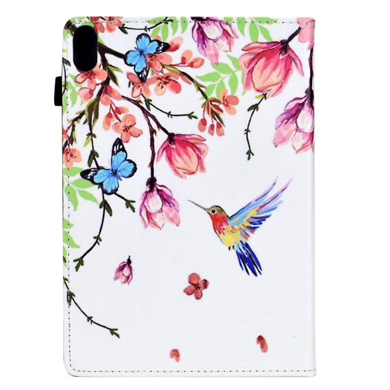 Folio Deksel Samsung Galaxy Tab S11 Fargede Blomster Og Fugler Beskyttelse Deksel