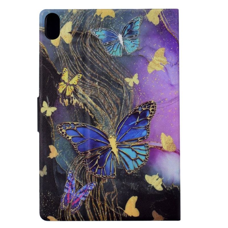 Folio Deksel Samsung Galaxy Tab S11 Gyldne Og Fargerike Sommerfugler