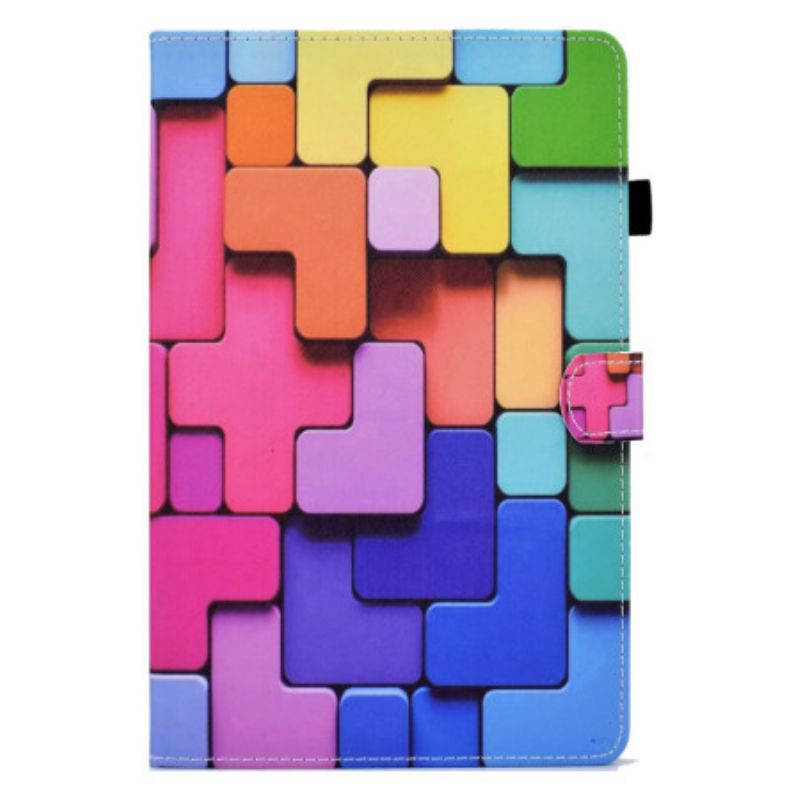 Lærdeksel Folio Deksel Samsung Galaxy Tab S11 Mobildeksel Fargede Firkanter