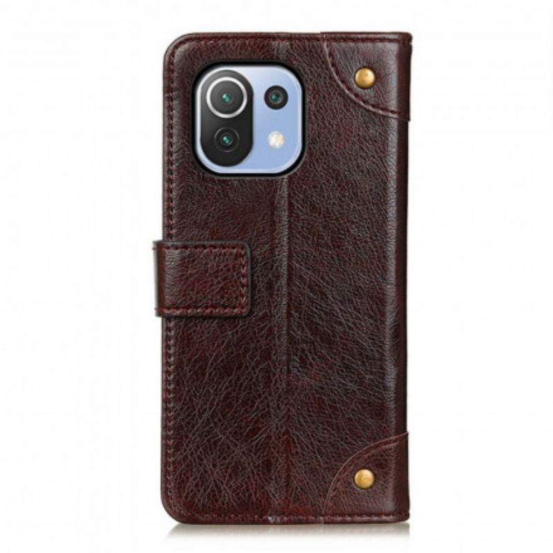 Folio Deksel Til Xiaomi Mi 11 Lite 5g Ne / Mi 11 Lite 4g / 5g Style Nappa-skinn