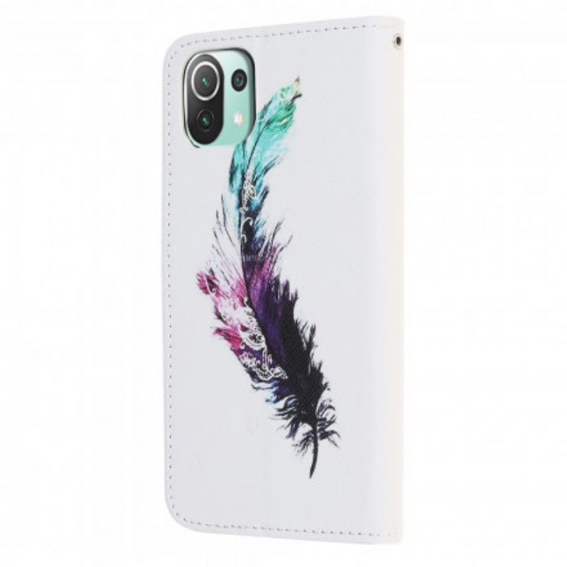 Folio Deksel Xiaomi Mi 11 Lite 5g Ne / Mi 11 Lite 4g / 5g Fjær