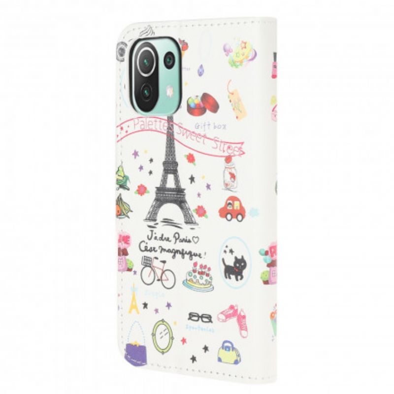 Folio Deksel Xiaomi Mi 11 Lite 5g Ne / Mi 11 Lite 4g / 5g Jeg Elsker Paris