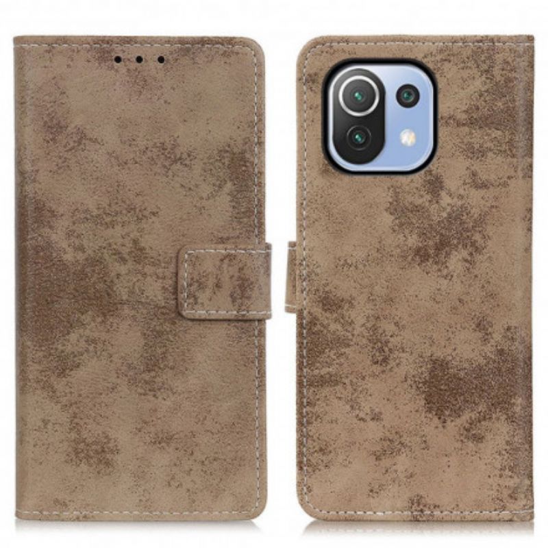 Folio Deksel Xiaomi Mi 11 Lite 5g Ne / Mi 11 Lite 4g / 5g Vintage Skinneffekt Beskyttelse Deksel