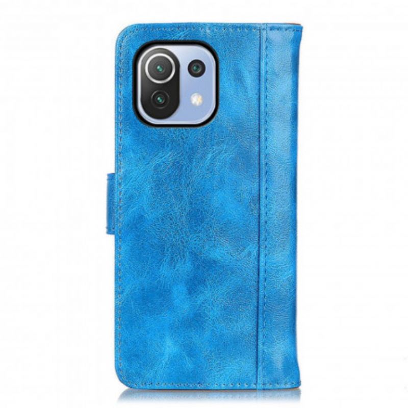 Lærdeksel Folio Deksel Xiaomi Mi 11 Lite 5g Ne / Mi 11 Lite 4g / 5g Mobildeksel Patent Splitt Leather