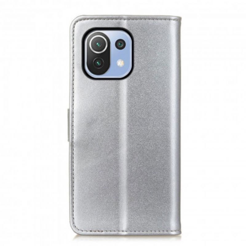 Lærdeksel Folio Deksel Xiaomi Mi 11 Lite 5g Ne / Mi 11 Lite 4g / 5g Mobildeksel Vanlig Kunstskinn