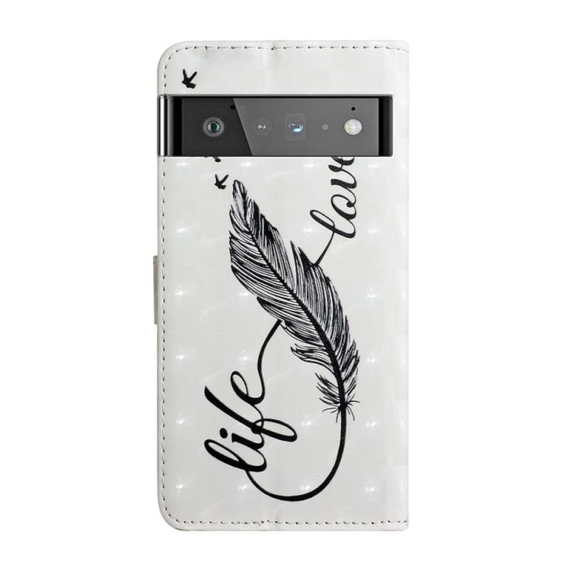 Lærdeksel Folio Deksel Google Pixel 6 Pro Plume Life And Love
