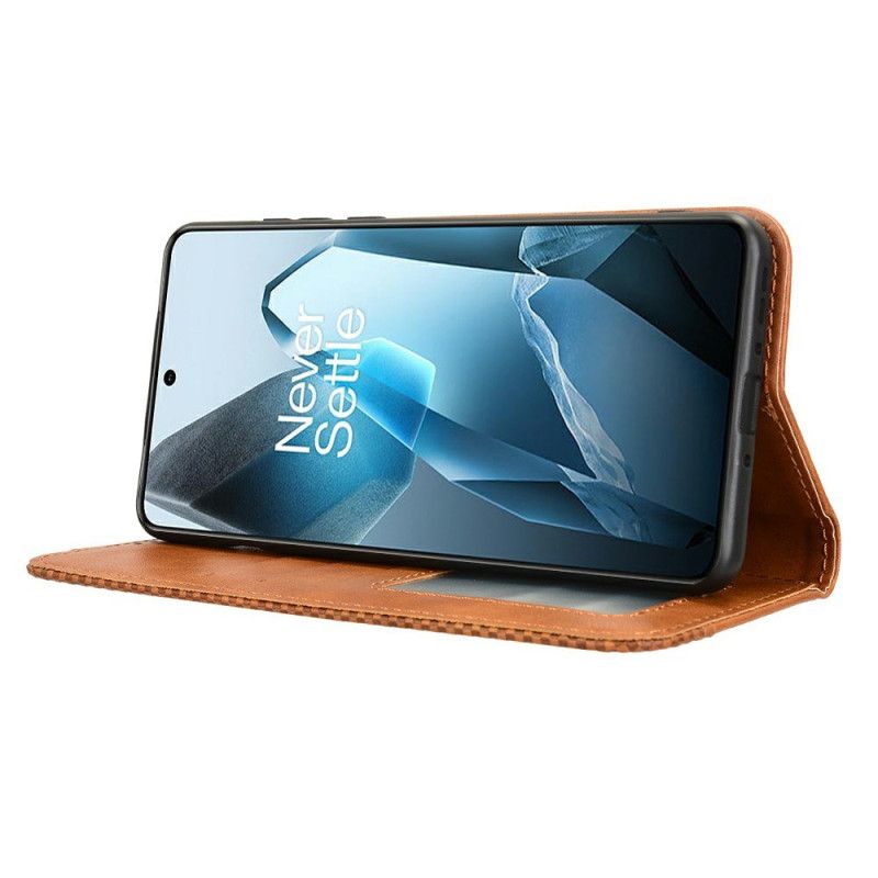 Folio Deksel Lær Oneplus 13 Mobildeksel Vintage Frise