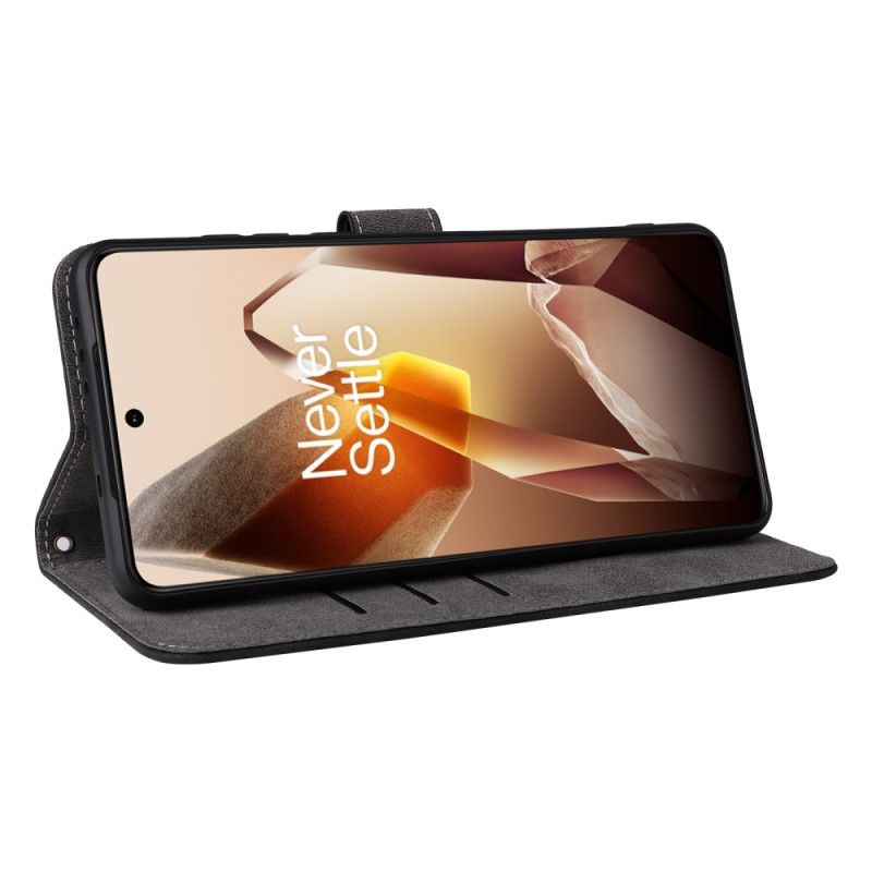 Folio Deksel Oneplus 13 Semsket Skinneffekt Med Rfid-beskyttelse