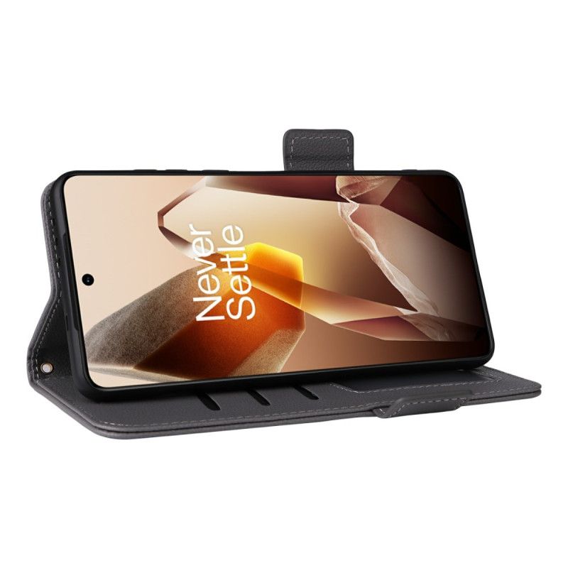 Folio Deksel Til Oneplus 13 Teksturert Kunstskinn Med Stropp