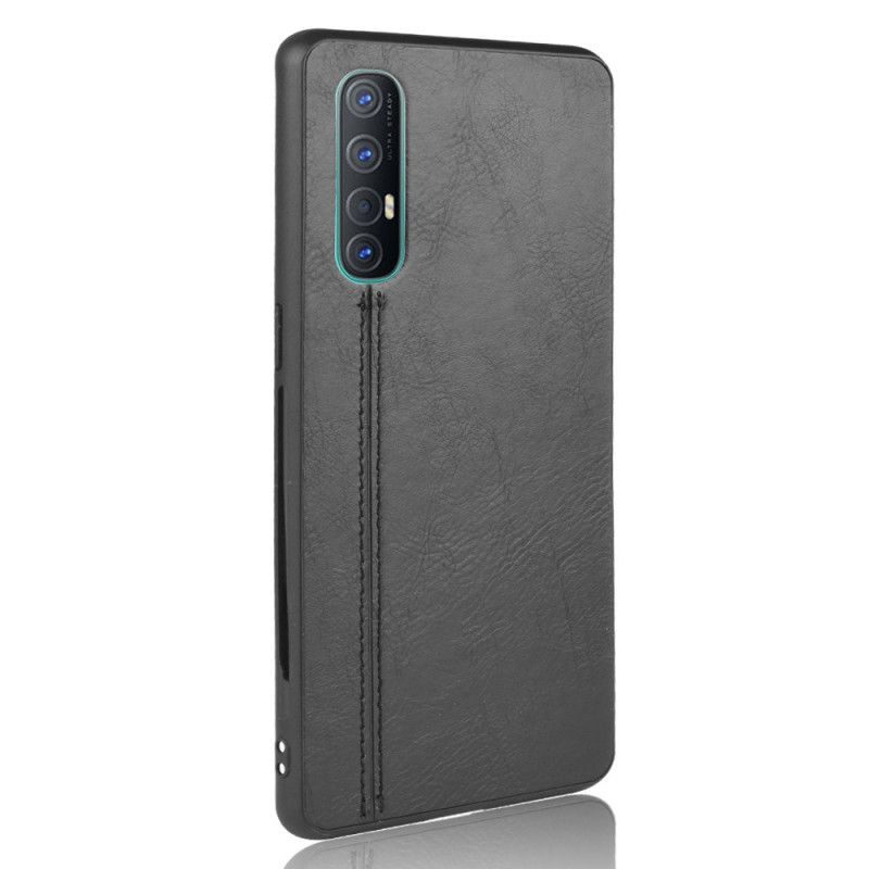 Deksel Oppo Find X2 Neo Svart Søm I Skinnstil