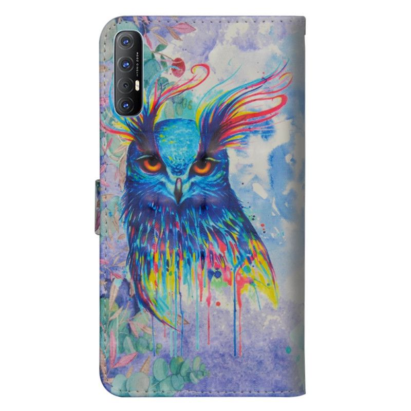 Folio Deksel Oppo Find X2 Neo Akvarellfugl Anti-fall