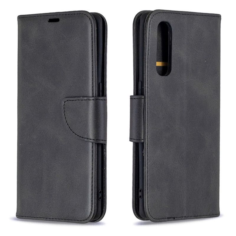 Folio Deksel Oppo Find X2 Neo Svart Glatt Skrå Klaff