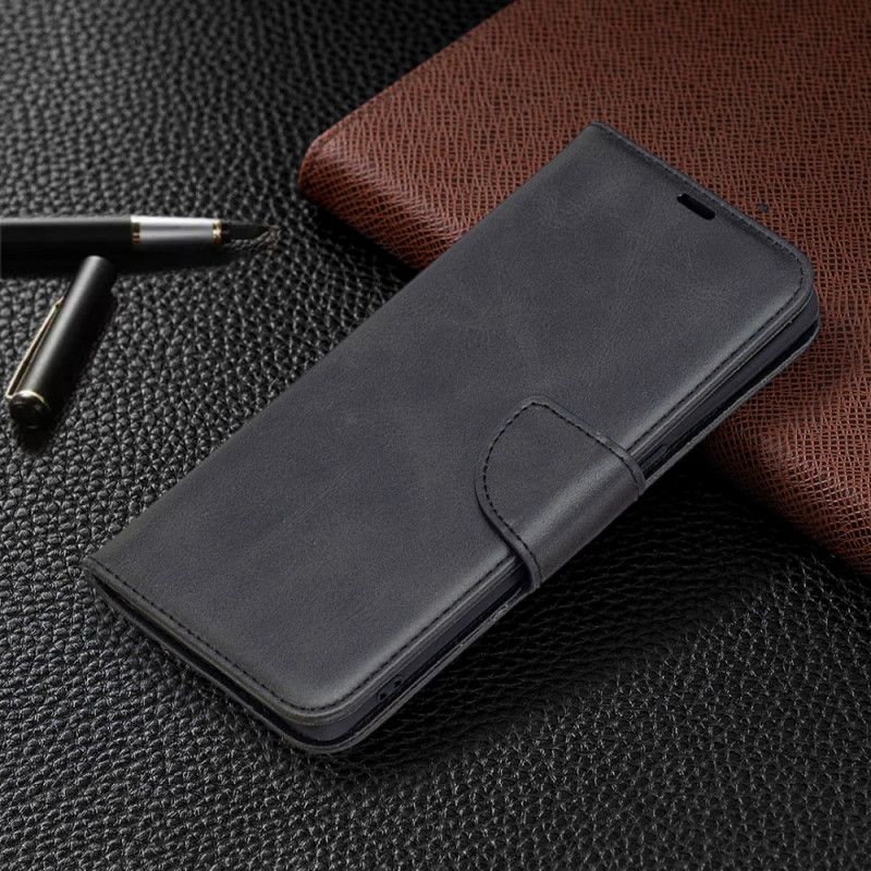 Folio Deksel Oppo Find X2 Neo Svart Glatt Skrå Klaff