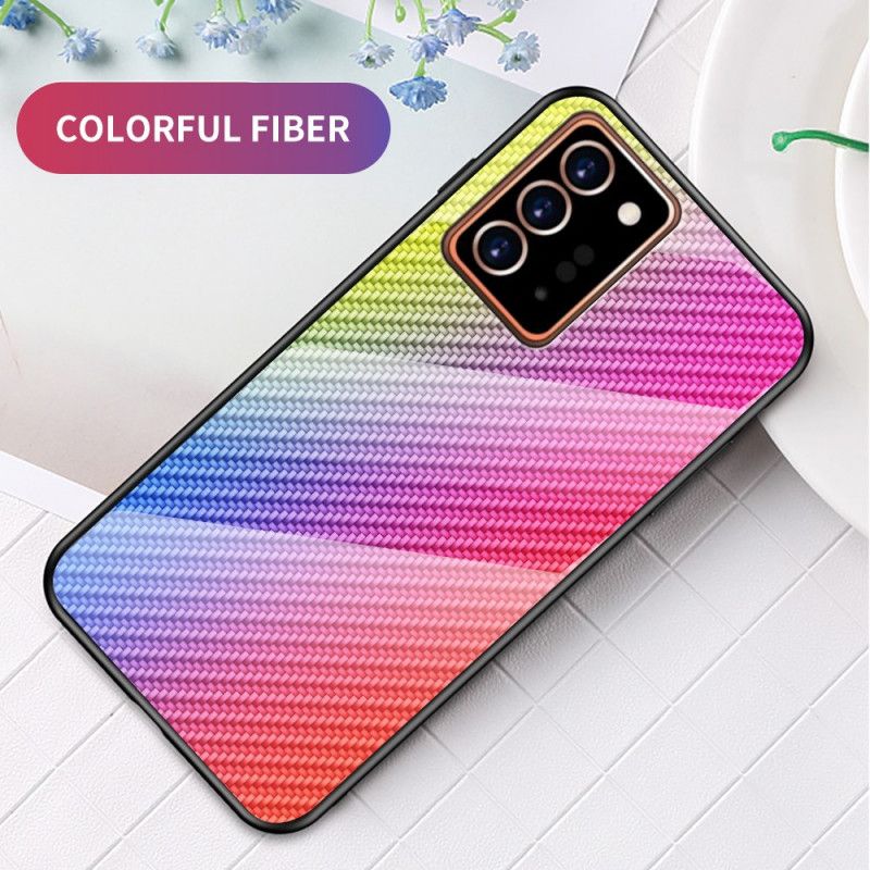 Deksel Samsung Galaxy Note 20 Ultra Svart Herdet Glass I Karbonfiber Anti-fall
