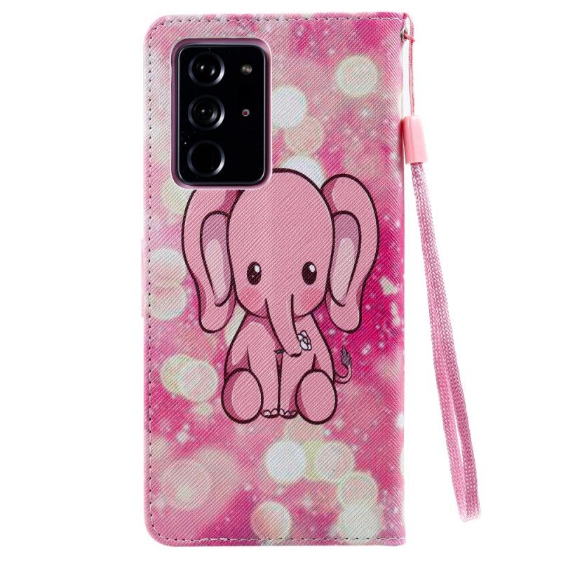 Folio Deksel Samsung Galaxy Note 20 Ultra Babyrosa Elefant Anti-fall