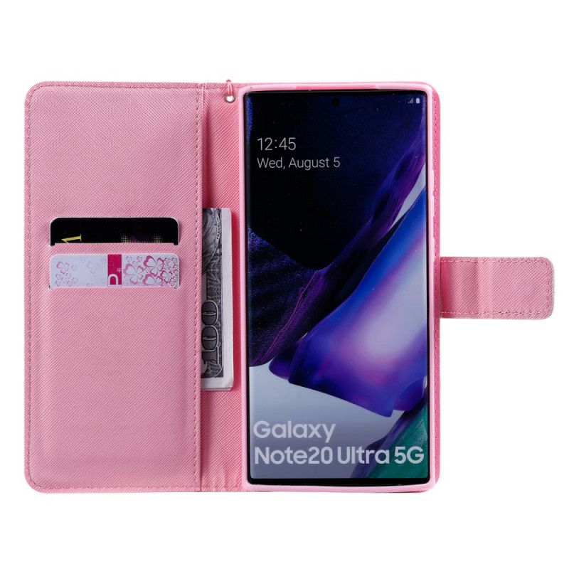 Folio Deksel Samsung Galaxy Note 20 Ultra Babyrosa Elefant Anti-fall