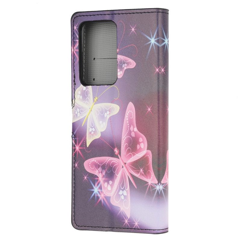 Folio Deksel Samsung Galaxy Note 20 Ultra Svart Intense Sommerfugler