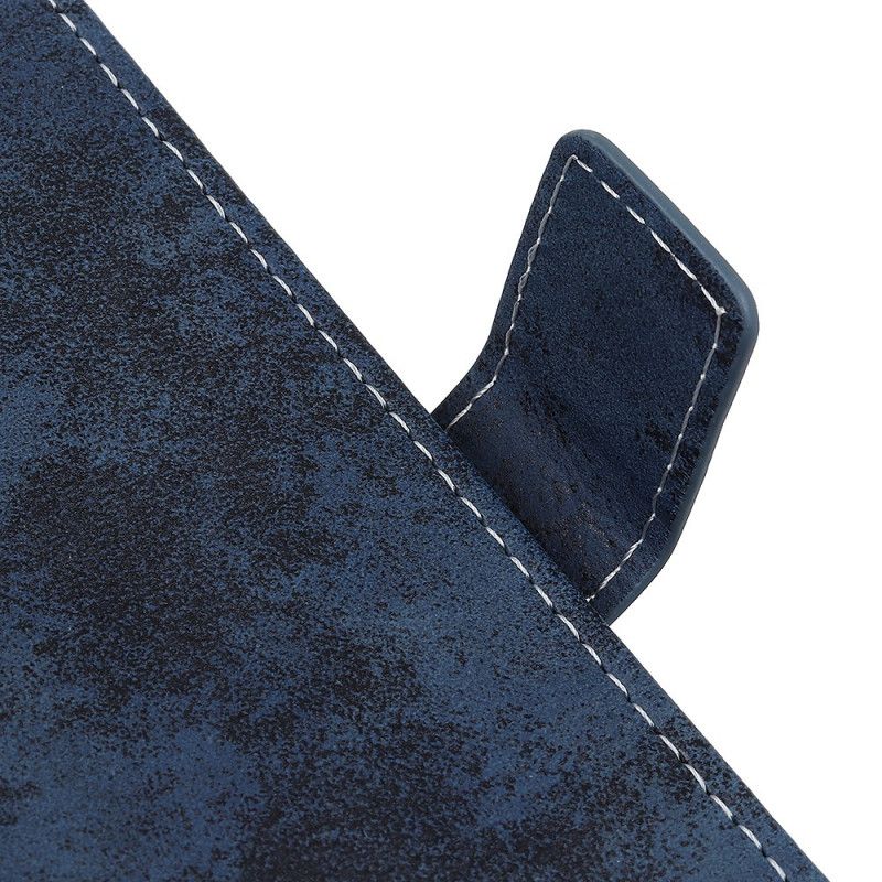 Lærdeksel Folio Deksel Samsung Galaxy Note 20 Ultra Grå Vintage Skinneffekt