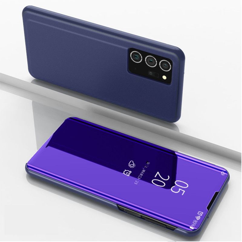 Vis Deksel Samsung Galaxy Note 20 Ultra Svart Speil Og Imitert Lær