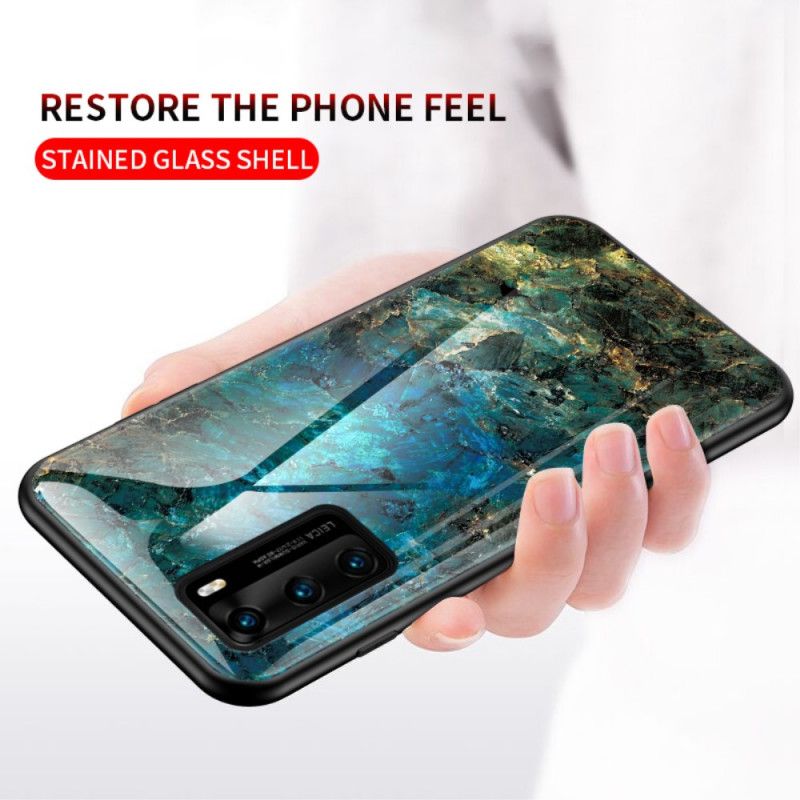 Deksel Huawei P40 Hvit Førsteklasses Herdet Glass