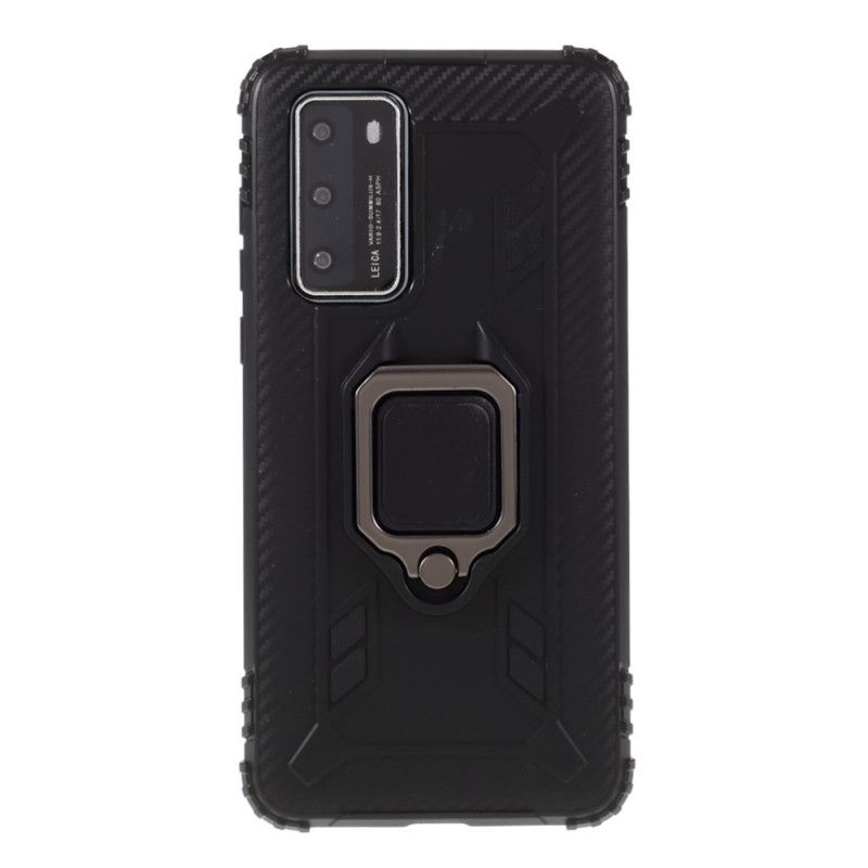 Deksel Huawei P40 Svart Ring Og Karbonfiber