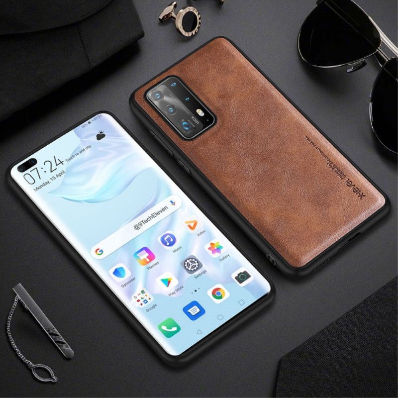 Deksel Huawei P40 Svart Vintage Skinneffekt