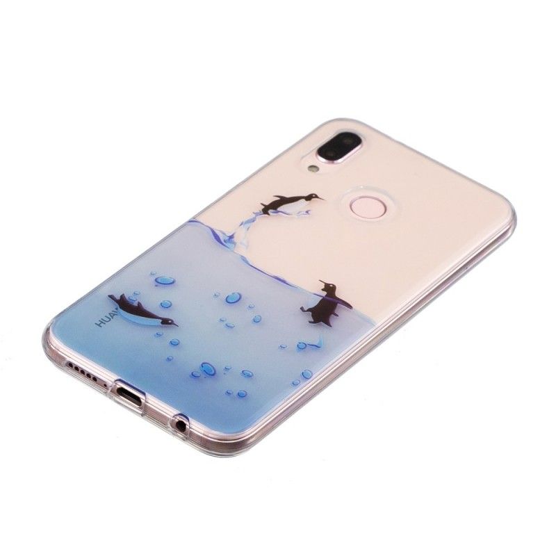 Deksel Huawei P20 Lite Mobildeksel Gjennomsiktig Pingvinspill
