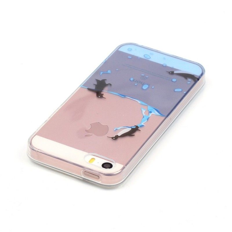 Deksel iPhone 5 / 5S / SE Gjennomsiktig Spill Med Pingviner Anti-fall