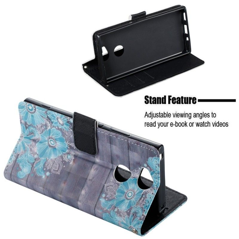 Folio Deksel for Sony Xperia XA2 3D Blå Blomster