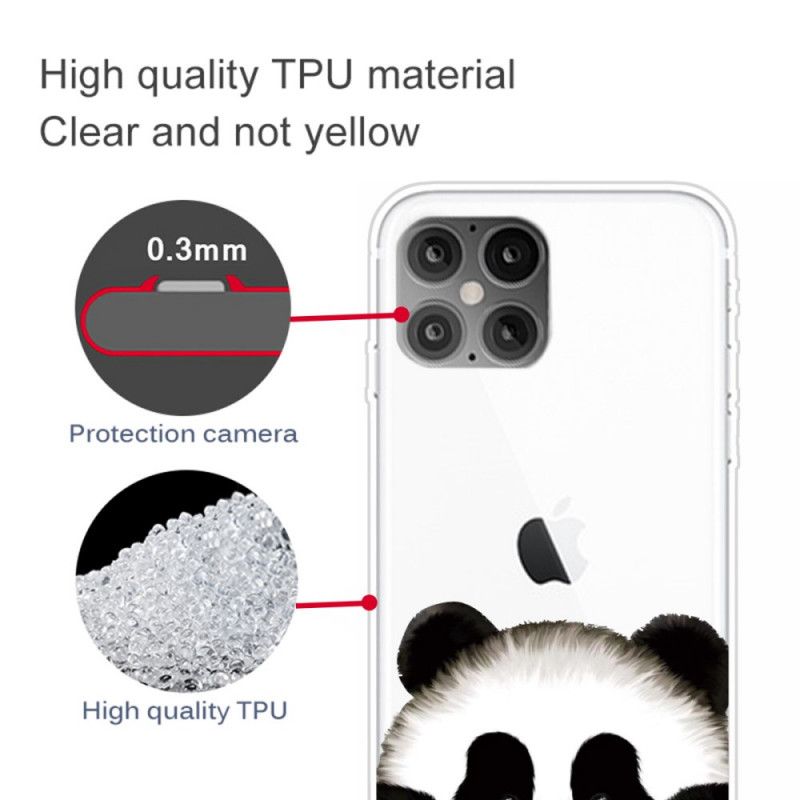 Deksel iPhone 12 Pro Max Gjennomsiktig Panda Anti-fall