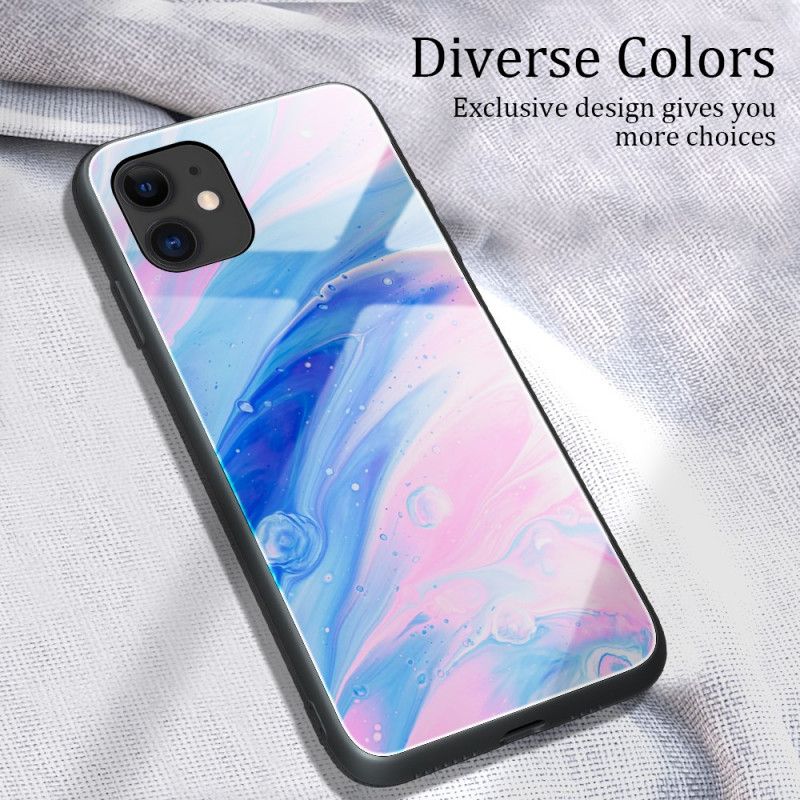 Deksel iPhone 12 Pro Max Svart Herdet Glassfarger Anti-fall