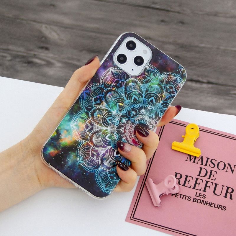 Deksel iPhone 12 Pro Max Svart Mobildeksel Fluorescerende Blomsterserie
