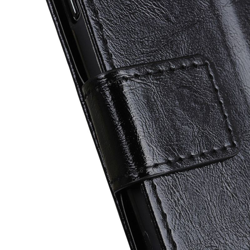 Folio Deksel for iPhone 12 Pro Max Svart Skinnende Skinneffekt